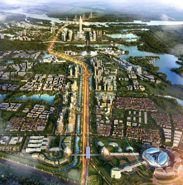 Panoramic view from Smart City to Hanoi