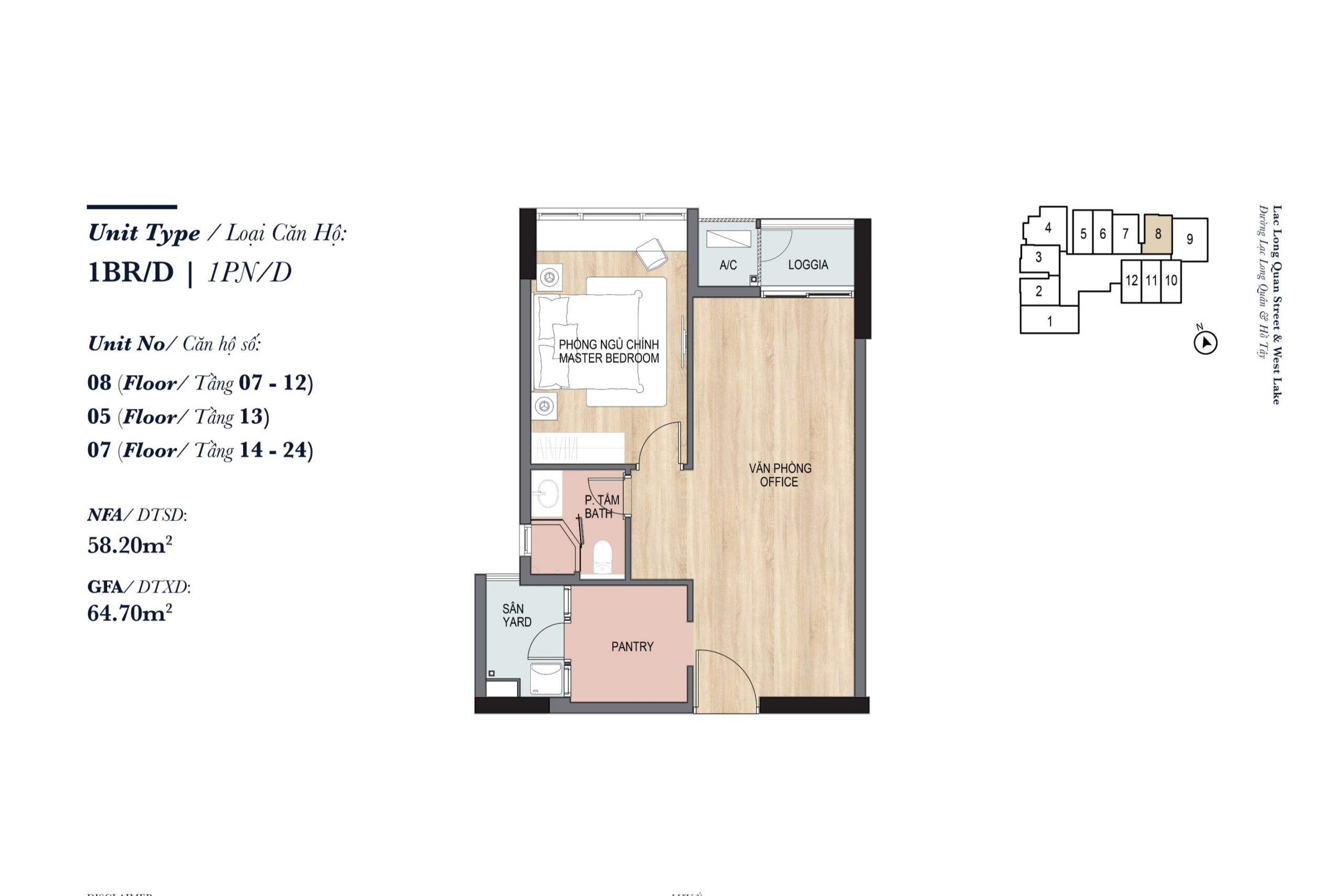 Layout of 1 Bedroom Apartment