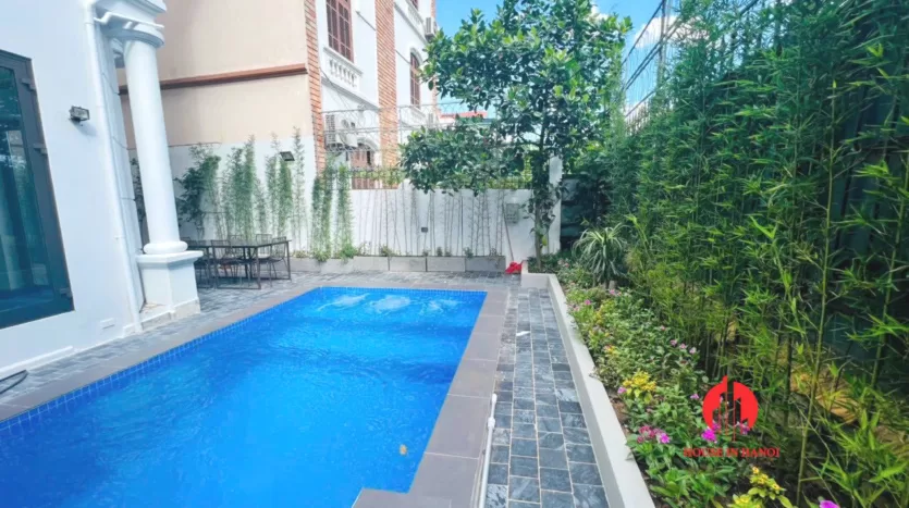 renovated pool villa for rent in tay ho 2