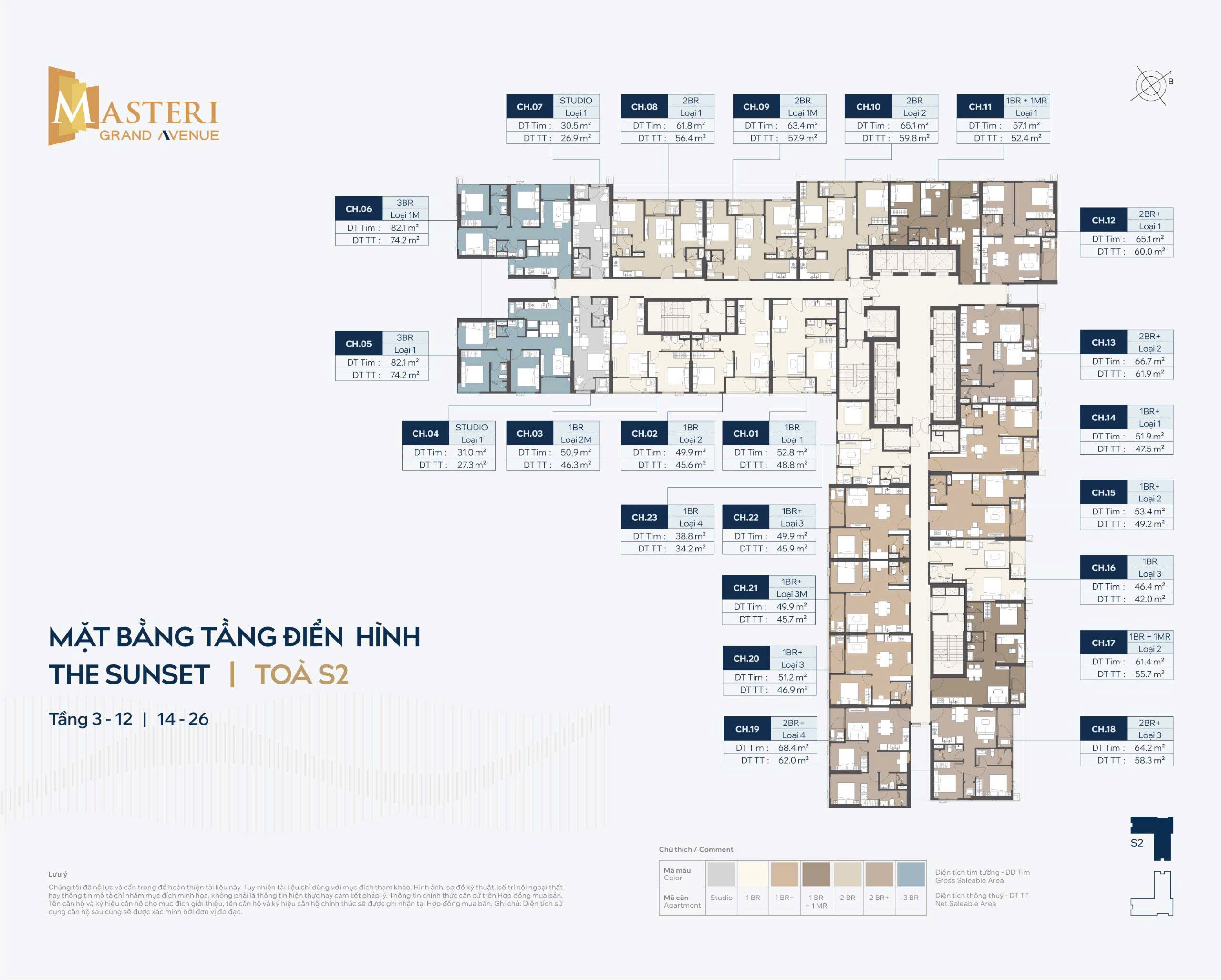 typical floor plan in masteri grand avenue