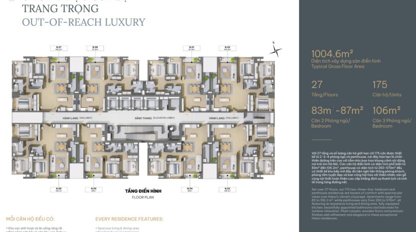 floor plan of the nelson apartment in hanoi