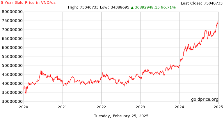 gold price chart in vietnam 2024