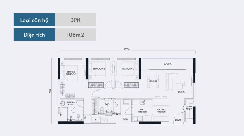 3 bedroom apartment for sale in lumi hanoi
