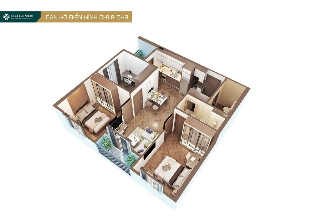 3 bedroom layout in eco garden