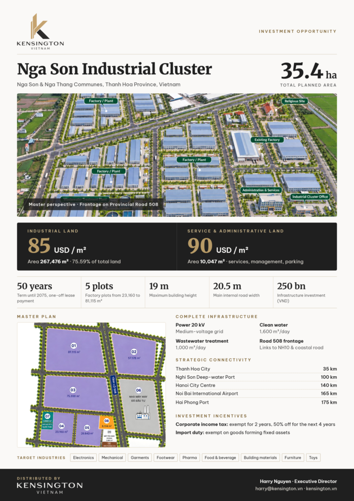 nga son industrial cluster for transfer